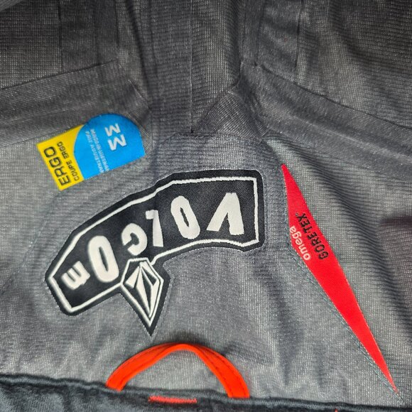 Volcom Baldface Guide Gore-Tex Snowboard Pants Medium Orange Ski Vents Outdoor - Picture 10 of 16